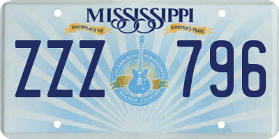 MS license plate ZZZ796