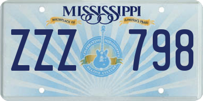 MS license plate ZZZ798