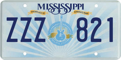 MS license plate ZZZ821