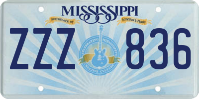 MS license plate ZZZ836