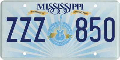 MS license plate ZZZ850