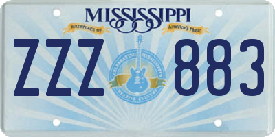 MS license plate ZZZ883