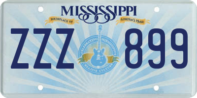 MS license plate ZZZ899
