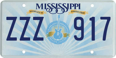 MS license plate ZZZ917