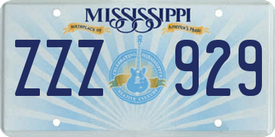 MS license plate ZZZ929