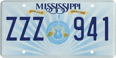 MS license plate ZZZ941