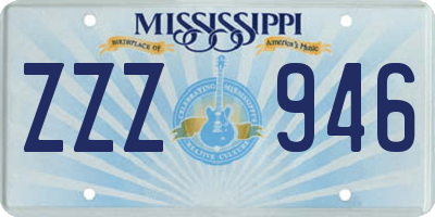 MS license plate ZZZ946