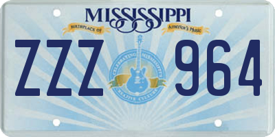 MS license plate ZZZ964