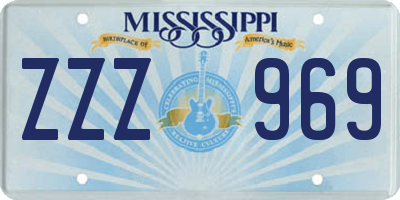 MS license plate ZZZ969