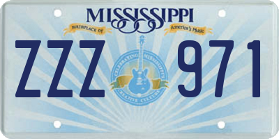 MS license plate ZZZ971