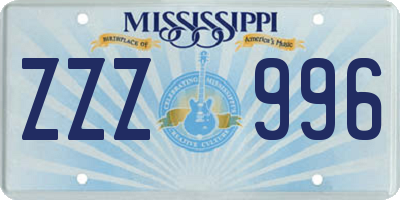 MS license plate ZZZ996