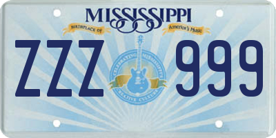 MS license plate ZZZ999