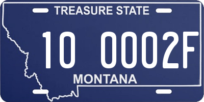 MT license plate 100002F