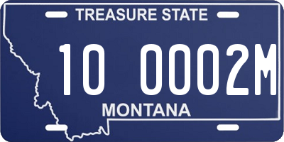 MT license plate 100002M