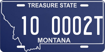 MT license plate 100002T