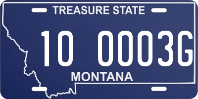 MT license plate 100003G