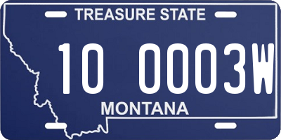 MT license plate 100003W