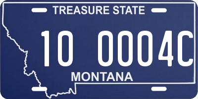 MT license plate 100004C