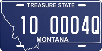 MT license plate 100004Q