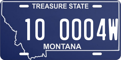 MT license plate 100004W