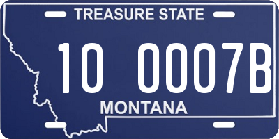 MT license plate 100007B