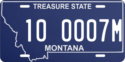 MT license plate 100007M