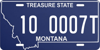 MT license plate 100007T