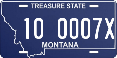 MT license plate 100007X