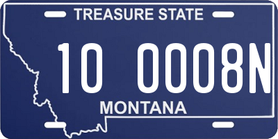 MT license plate 100008N
