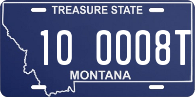 MT license plate 100008T