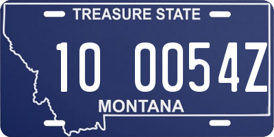 MT license plate 100054Z