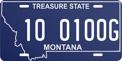 MT license plate 100100G