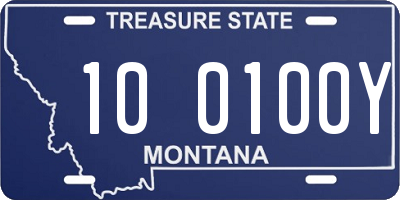 MT license plate 100100Y