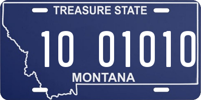 MT license plate 100101O