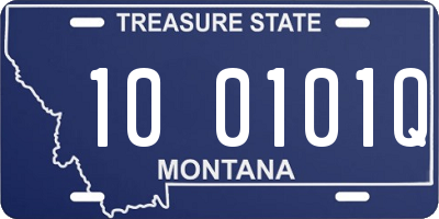 MT license plate 100101Q