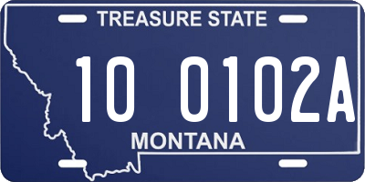 MT license plate 100102A