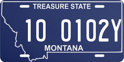 MT license plate 100102Y