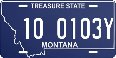 MT license plate 100103Y