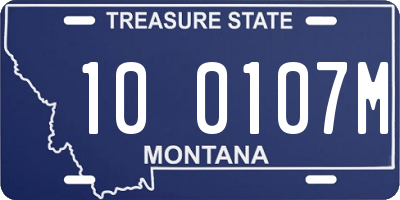 MT license plate 100107M