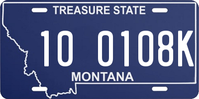 MT license plate 100108K