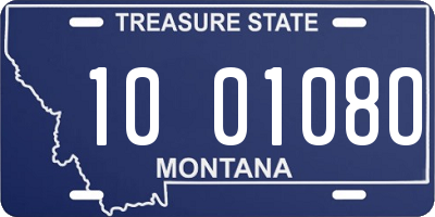 MT license plate 100108O