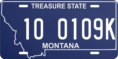 MT license plate 100109K