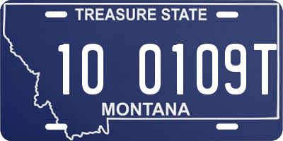 MT license plate 100109T