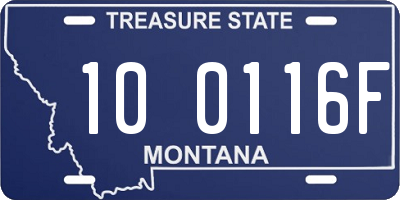 MT license plate 100116F