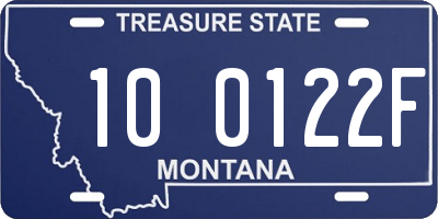 MT license plate 100122F