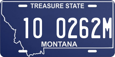 MT license plate 100262M