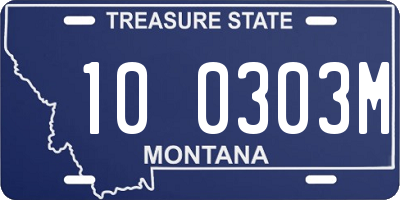 MT license plate 100303M