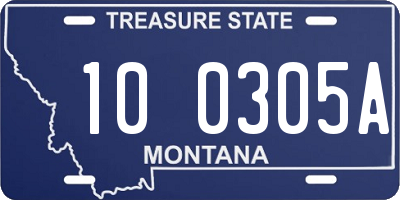 MT license plate 100305A