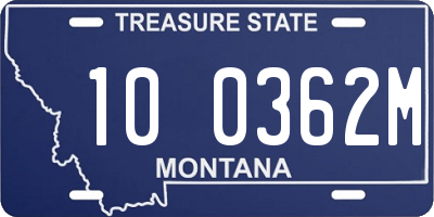 MT license plate 100362M