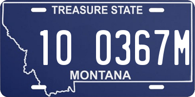 MT license plate 100367M